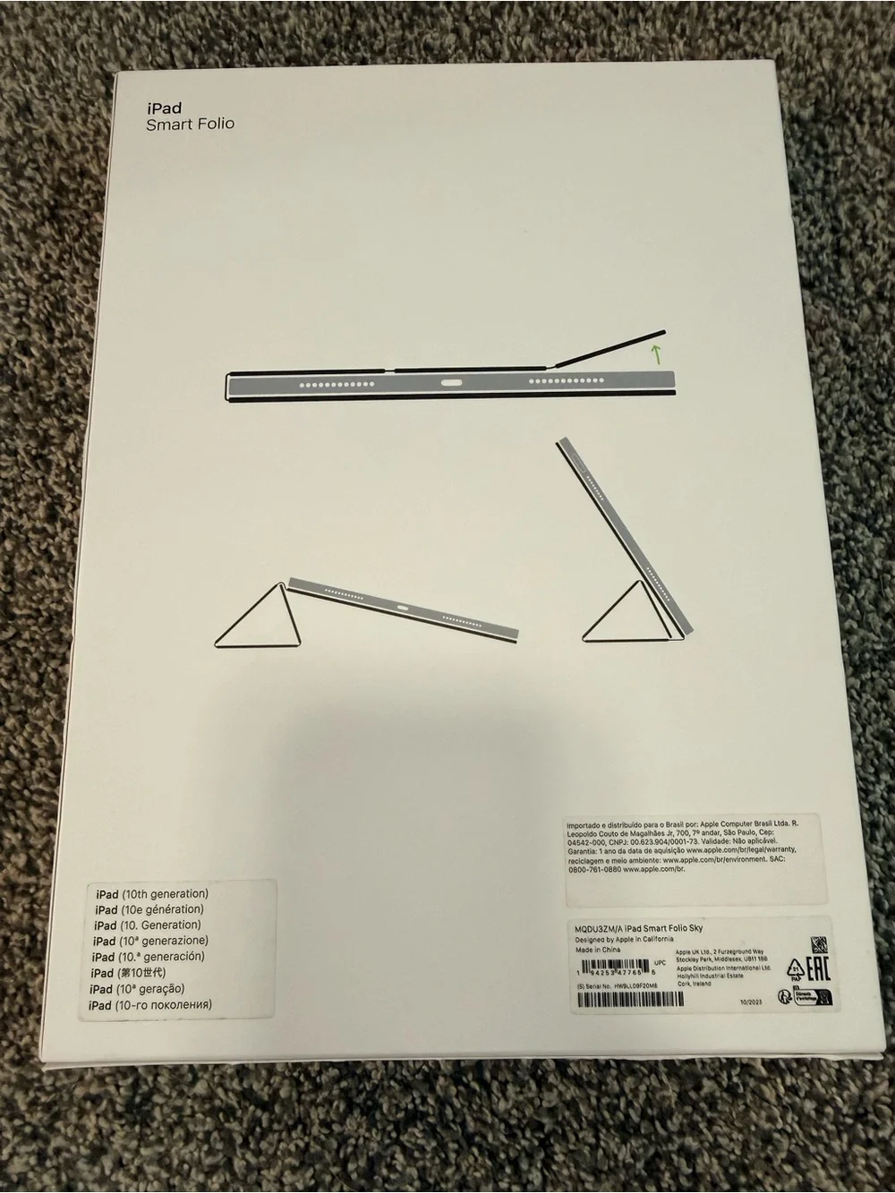 Apple iPad Smart Folio Sky Blue for iPad 10th Generation Open Box New